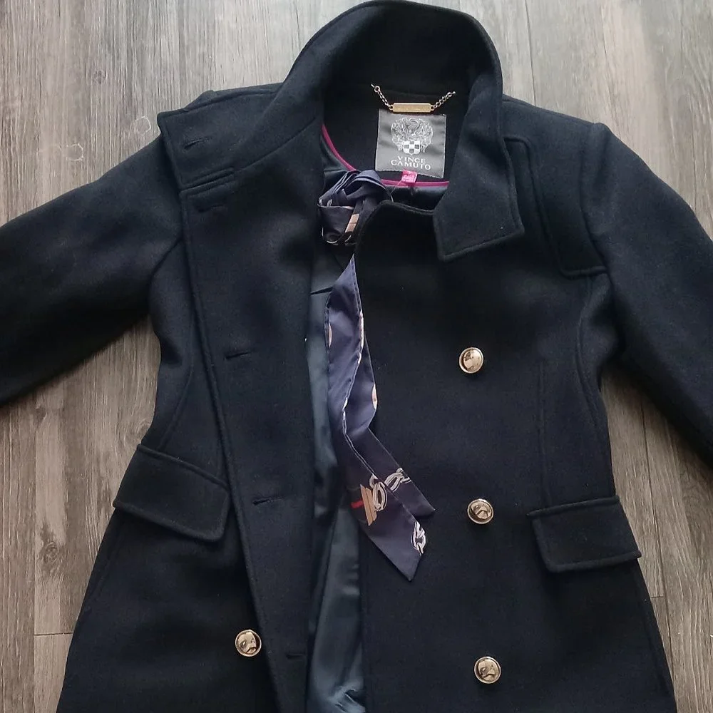 NWT VINCE CAMUTO WOOL BLEND DOUBLE BREASTED TRENCH COAT - Picture 1 of 9